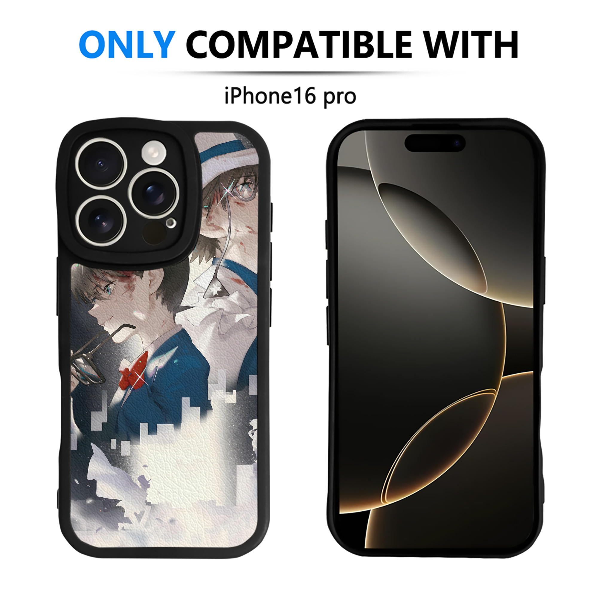 （画像用） 名探偵コナン Detective Conan 【iPhone 16シリーズ対応】シリコンスマホケース（レザー調） 材質：シリコン